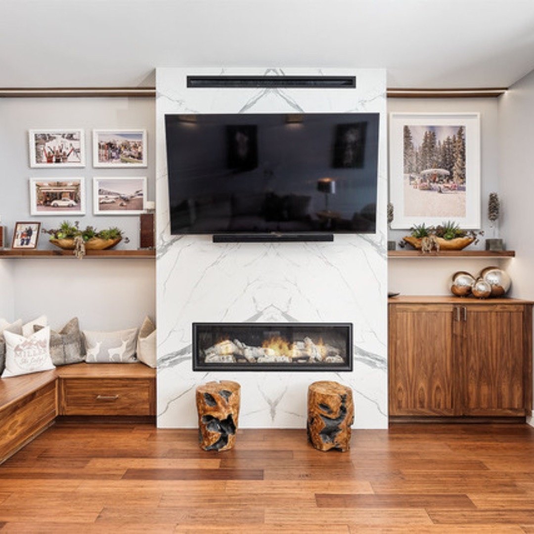 floor to ceiling stone surround