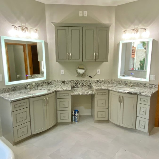rounded cabinet vanity