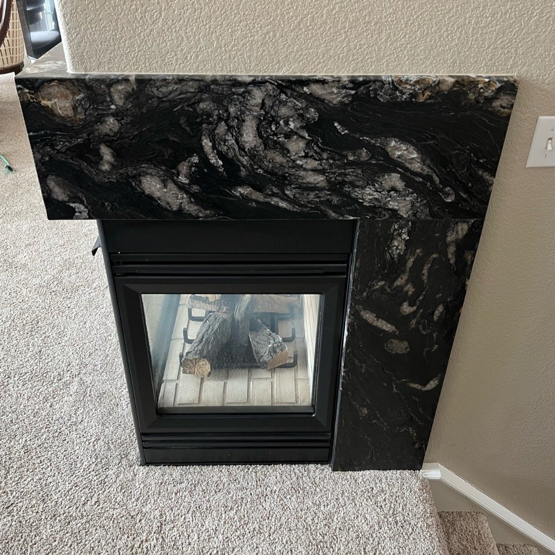 stone surround corner fireplace